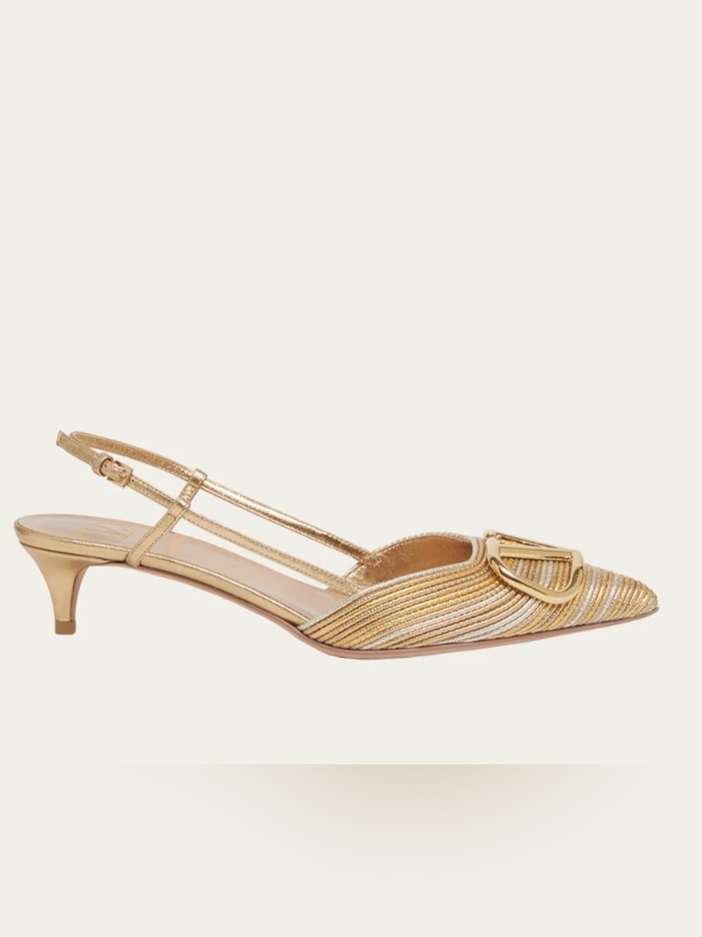 NWT Valentino 40mm Vlogo Multi Metallic Kitten Heels Size 36.5/6.5